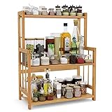 BAKAJI Porte-épices Étagère en bois avec 3 étagères