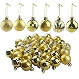Boules de Noel Or 36 Pièces, Boule de Noel 4 cm, Boules