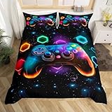 Homewish Housse de Couette 140x200 Garcon Gaming, Parure