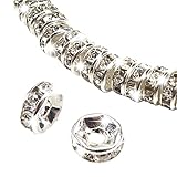 TOAOB 100pcs Perles D'espacement Rondelles Perle Intercalaires