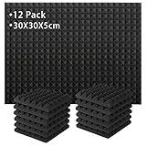 Lot de 12 Panneaux de Mousse Acoustique, Mousse Anti-bruit