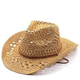 Generisch Chapeau de cowboy occidental pour femme,