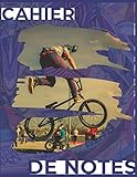 CAHIER DE NOTES: BMX freestyle bleu avec fond graffity