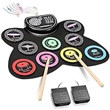 Anpro Batterie électronique avec Peau de Tambour de