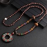 XIALON Collier vintage fait main Népal Mala bouddhiste