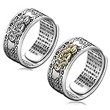 Kucheed Feng Shui PiXiu Bague, Réglable Mantra Bagues