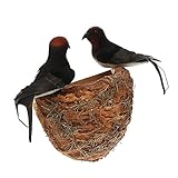 Amosfun Décoration Murale Nid Oiseau Artificiel Ornement