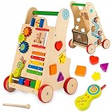 Kinderplay trotteur bebe, chariot de marche en bois
