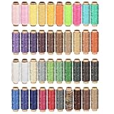 Yayatty 40 Couleurs Fil Ciré pour Cuir, Corde à Coudre