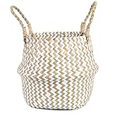 FEILANDUO Panier à linge en osier tressé avec poignée