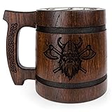 TESLYAR Chope à bière Viking pour homme – 0,6 l – Tasse