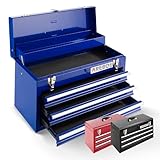 Arebos Boîte à outils avec 3 tiroirs et 2 compartiments