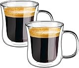 ecooe 120ml*2 Tasse Verre Double Paroi Ensemble,Tasses