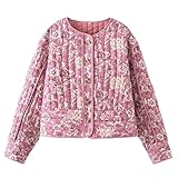 Veste Femme Doudoune Courte Cardigan à Imprimé Floral