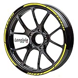 LONGIVIA ® Liseret de Jante Moto Jaune Réfléchissantes