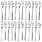 BEWOS Lot de 24, Fourchettes de Table en Acier Inoxydable,
