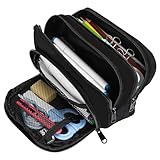 Euqvunn Trousse Crayons Grande Capacité avec 3 Compartiments