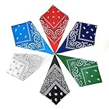 6 pièces Bandana Rouge Foulard Cheveux Bandeau Mouchoir