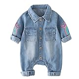 Bébé Barboteuse en Jean Combinaison Garçon Fille Salopette