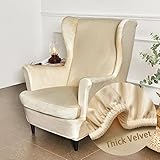 Highdi Housse de Fauteuil à Oreilles Velours Extensible