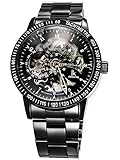 Alienwork IK Montre Automatique Homme Femme Noir Bracelet