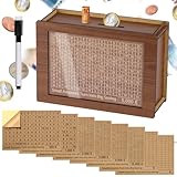 Alyvisun Tirelire 5000€ en Bois avec Marqueur et Autocollants,