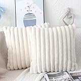 NIULAA Lot de 2 Housses de Coussin en Fausse Fourrure