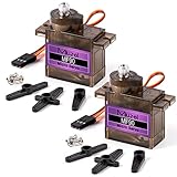 Miuzei Lot de 2 Mini Moteurs Servo avec Engrenage en