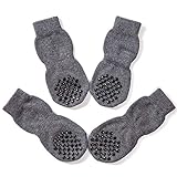 Akopawon 4 Pcs Chaussettes Anti-Dérapantes Chien Chat