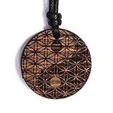 treeforce Fleur de vie Yin Yang Collier en bois, collier,