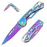 Aoelgoo 2 Pièces Couteau De Poche Couteau Pliant, Porte-Clés
