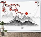 LB Tapisserie Murale Japonais Tenture Murale Fleur