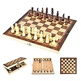 JurciCat Echec en Bois Jeu d'échec Portable Pliable
