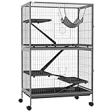 Pawhut Cage pour rongeurs Multifonction 4 Plateformes