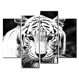 So Crazy Art -Tigre Tableau Toile Moderne Noir et Blanc