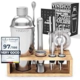 Cocktail Shaker Kit avec Support + Livre Cocktail +