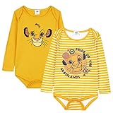Disney Body Bébé Garçon - Lot de 2 Bodies Bébé Manches