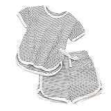 TWIFER_été_ Toddler Kids bébé Fille garçon rayé Tops