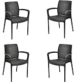 Keter Bali - Lot de 4 chaises de Jardin pour intérieur