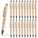 Xingch Lot de 20 stylos à bille en bois avec pointe