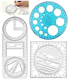 Sheryl&Rain 3 Pièces Règle Géométrique Multifonctionnelle,