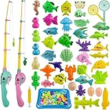 ZWOOS Jouet de Peche 44 Pièces Magnétique Jouet de