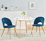 BAITA Eugénie, set de 2 chaises en velours bleu, H77cm