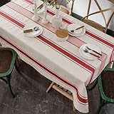 Mausouca Nappe vintage française à rayures rouges en