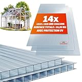 GARDEBRUK® 14x Plaques de Polycarbonate Creux 4mm 121x60,5cm
