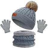 Bonnet Enfant Hiver Tricoté Tour de Cou Chaud Enfant