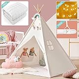Tipi Enfant avec Épais Tapis & Lumières & Mallette