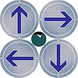 Ashoaza 4 Panneaux Obligation de tourner à gauche (ou