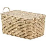 Bohome Living - Coffre de rangement en osier naturel