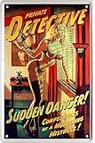 Plaque en tôle Pin Up Pinup « Private Detective » Hot